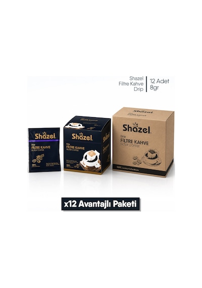 Shazel Filtre Kahve Drip Classic - 8 Gr. 12 Adet 1 Kutu
