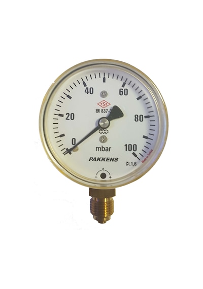 Pakkens - 63 Çap 100 Mbar Doğalgaz Manometresi
