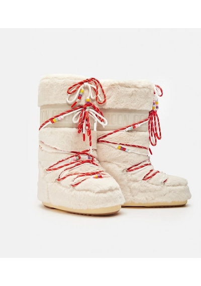 Moon Boot Icon Faux Fur Beads Kadın Bot 80d1408990 Krem