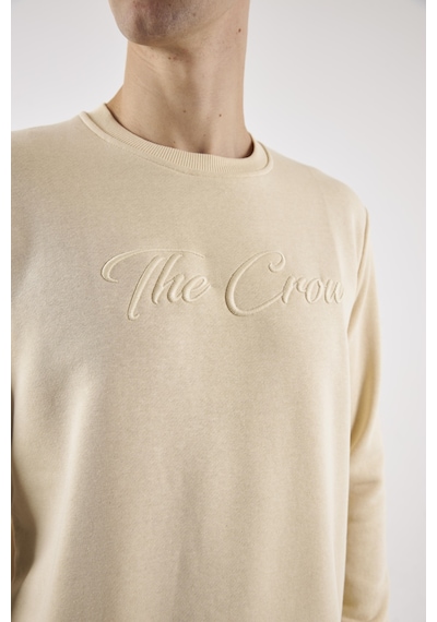 The Crow Call Ekru O-yaka Sweatshırt Ekru