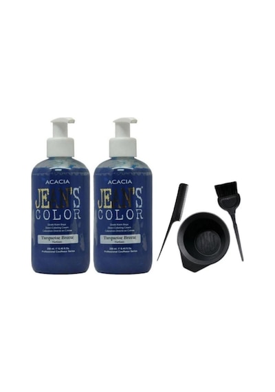 Saç Boyası Turkuaz 250ml 2ad Ve Fluweel Saç Boya Kabı Seti