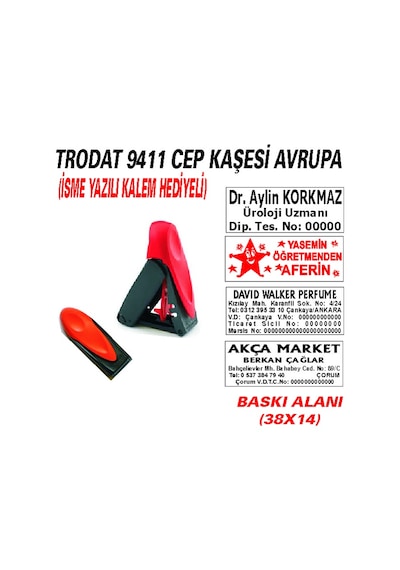 Trodat 9411 Cep - Firma - Ofis - Şirket - Doktor - Avukat Kaşesi N11.24871