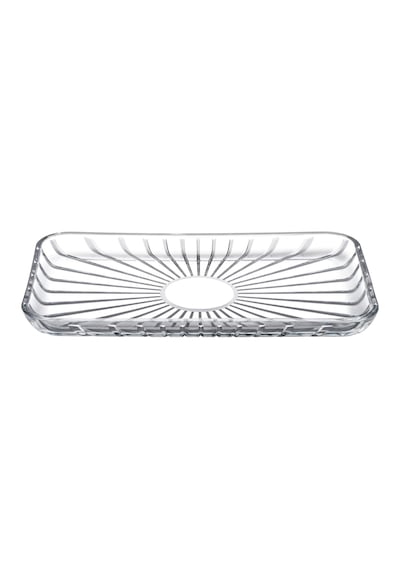 Paşabahçe Elegant Dikdörtgen Servis Tabağı 165x280, Seffaf Çok Renkli