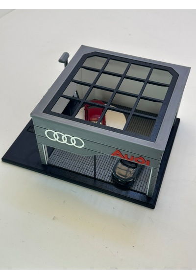 3d Baskı 1/64 Ölçekli Audi Showroom Tasarımlı Diorama Araç Sergileme Garajı