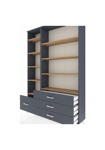 Arges Dolap 9 Raflı 4 Çekmeceli 132x30x195 Antrasit-çam/antr... Antrasit Arges Dolap 9 Raflı 4 Çekmeceli 132x30x195 Antrasit-çam/antr... Antrasit