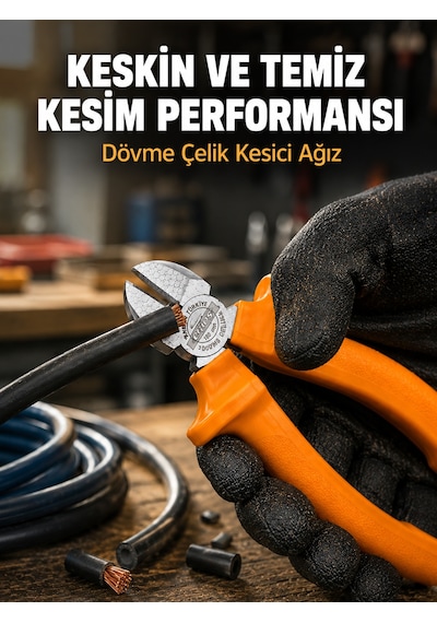 Profesyonel Kullanıma Uygun Dövme Çelik Yan Keski - Lisinya