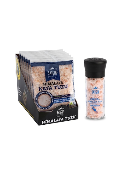 Saygın Öğütmelik Himalaya Tuzu 6 x 500 G + Değirmen Himalaya Tuzu 110 G