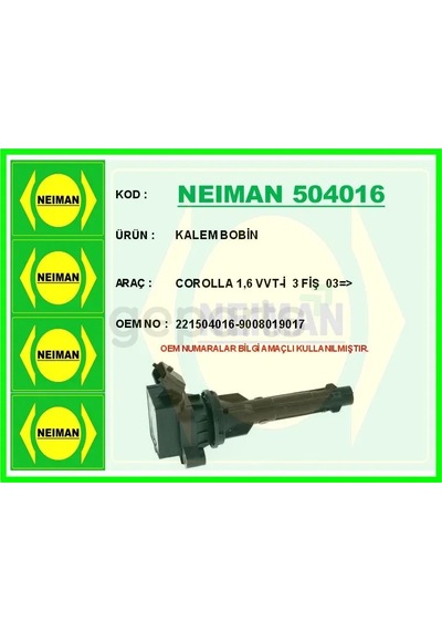 Kalem Bobin Corolla 1.6 Vvt - I 3 Fiş 2003