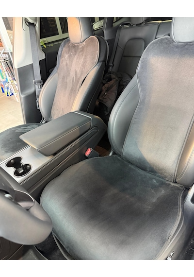 Tesla Model Y Legacy / Model 3 Uyumlu Siyah Ön Koltuk Minderi 2'li Set 2 Parça Minder