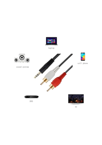 Speeduf 1.5 Metre Stereo Lale Kablo Ses Sistemi Kablosu Aux Rca