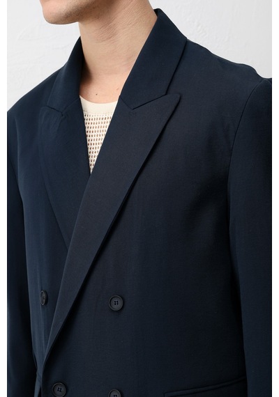 Antioch Modal Karışımlı Relaxed Fit Erkek Blazer Ceket Lacivert