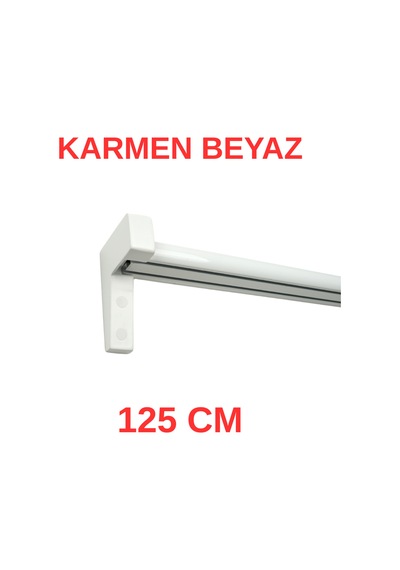 Karmen Ahşap Başlıklı İki Kanallı Dekoratif Ray Beyaz 125 Cm Beyaz