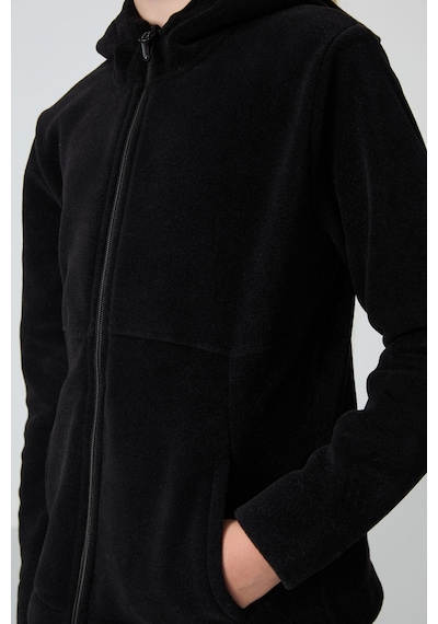 Tommy Life Siyah Kalın Yumuşak Dokulu Standart Fit Nakışlı Polar Kız Çocuk Sweatshirt - 75152 Siyah