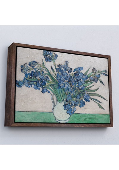 Ahşap Çerçeveli Vincent Van Gogh - Süsen Çiçeği Tablo - Irises-7183