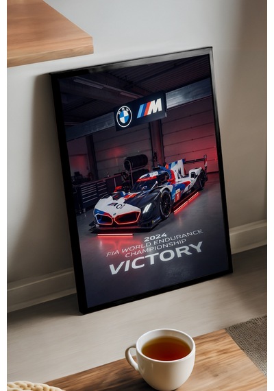 Bmw M Hybrid Siyah Ahşap Çerçeveli Poster, Dekoratif Araba Duvar Tablosu