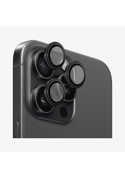 Safeus Safir Temperli Kamera Lens Koruyucu Apple Uyumlu iPhone 15 Pro Max Ve İle Siyah Titanyum