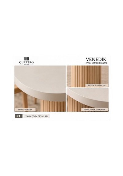 Venedik Yemek Masası Abanoz - Beyaz