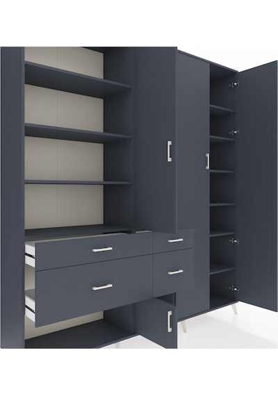 Hyperion Dolap 14 Raflı 4 Çekmeceli 4 Kapaklı 220x44x243 Antrasit-antrasit/antrasit Antrasıt/antrasıt Hyperion Dolap 14 Raflı 4 Çekmeceli 4 Kapaklı 220x44x243 Antrasit-antrasit/antrasit Antrasıt/antrasıt