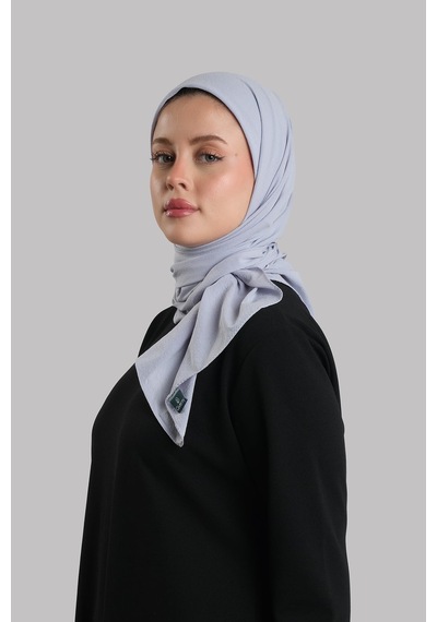Giverny Bebe Mavisi Düz Klasik Eşarp İtalyan Dikişli Relax Kumaş Sade 202209 11