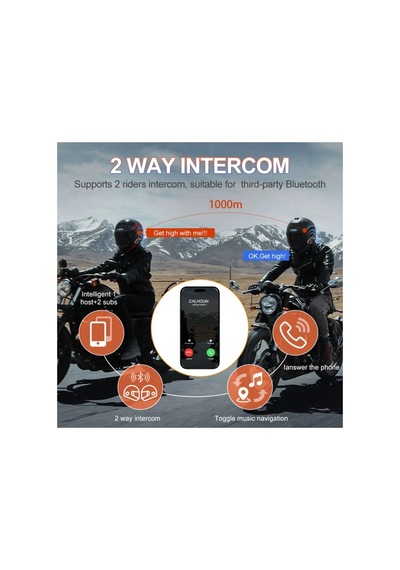 Yeni Model Y80-2x Motosiklet İntercom 2 Kişilik Bağlantı Rgb Işıklı Bluetooth Kulaklık Seti 43744093