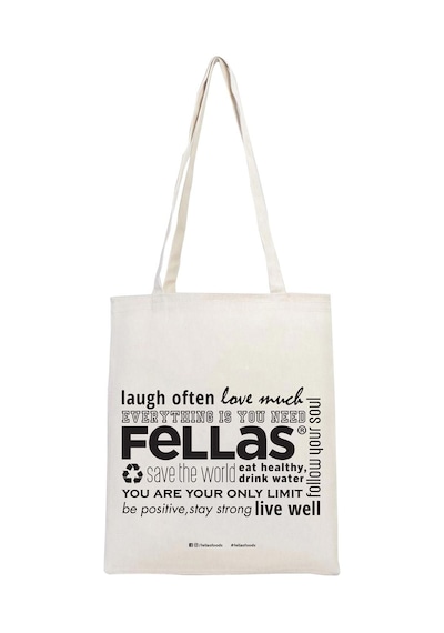 Fellas Baskılı Gabardin Bez Çanta (35X40 Cm)