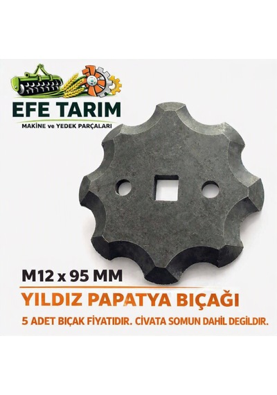 Yem Karma Bıçağı M12 Yıldız-95mm Papatya - 5'li Paket