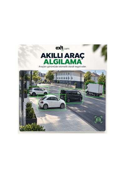 Exitcam 9 Kameralı Yüz Ve Araç Tanımalı, Gece Renkli Görüşlü, Su Geçirmez Güvenlik Kamera Seti