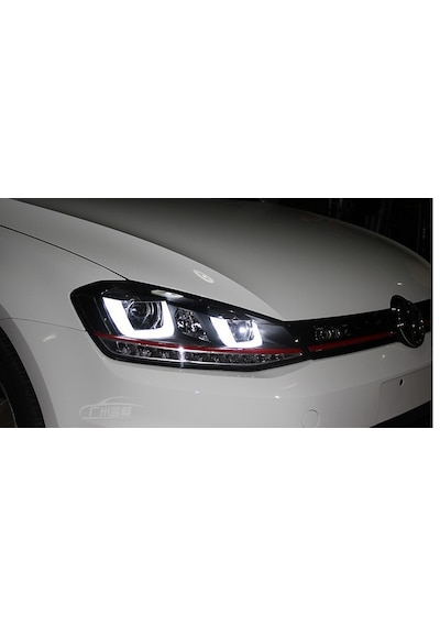 Golf 7 Gtı Çift U Led Kırımzı Çizgili Bı-Xenon Far