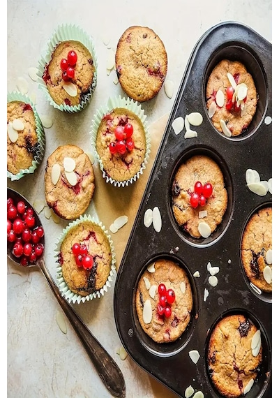 Paslanmaz Yapışmaz Çelik 12'li Muffin Kek Kalıbı 26x 38 Cm Cupcake Kalıbı 1. Sınıf Malzeme Kek Kalıp Siyah