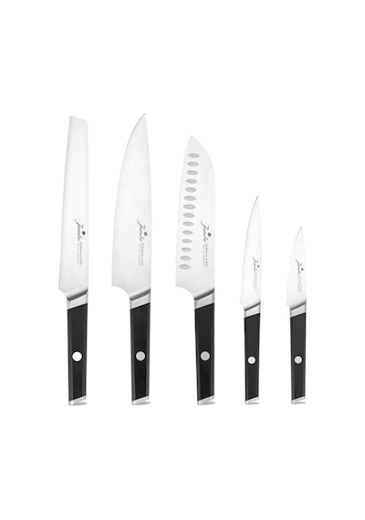 Jumbo Katana Standlı 6 Parça Siyah Bıçak Seti Şeffaf