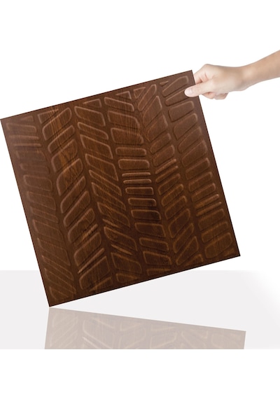 3 Boyutlu Duvar Paneli Kabartmalı Kılçık Desen Pvc 41x41 Cm/ 6 Adet /1 M² Altın Meşe