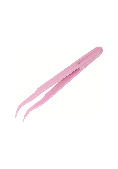 Koodmax Hassas Elektronik Ve El Sanatları Tamir Cımbızı Sert Plastik 12cm Kavisli Cımbız Pembe