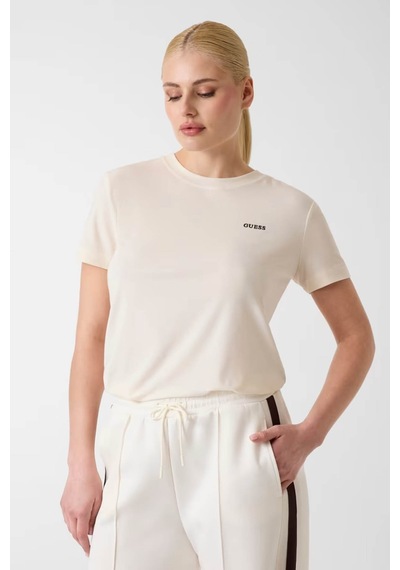 Guess Nakışlı Logo Ekru Kadın T-shirt V6gı03k2964