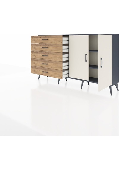 Arges Konsol 2 Raflı 5 Çekmeceli 2 Kapaklı 176x30x99 Antrasit-aytaşı/çam Aytası/atlas Çam - Antrasıt Arges Konsol 2 Raflı 5 Çekmeceli 2 Kapaklı 176x30x99 Antrasit-aytaşı/çam Aytası/atlas Çam - Antrasıt