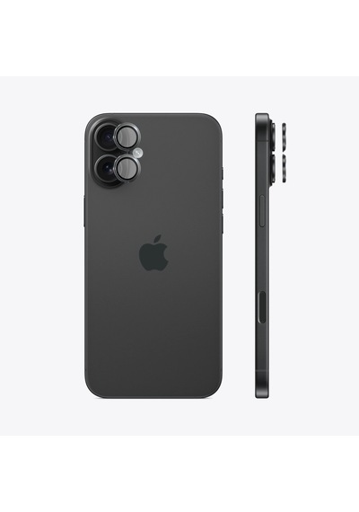 Safeus Safir Temperli Kamera Lens Koruyucu Apple Uyumlu iPhone 16 Plus Ve İle Siyah