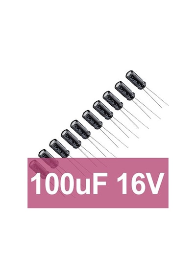 100Uf 16V Elektrolitik Kondansatör (10 Adet)
