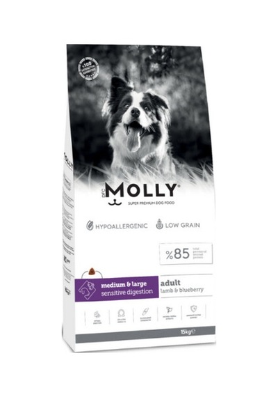 Molly Hipoalerjenik Kuzu Etli Ve Yaban Mersinli Büyük Irk Yetişkin Köpek Maması 15 Kg