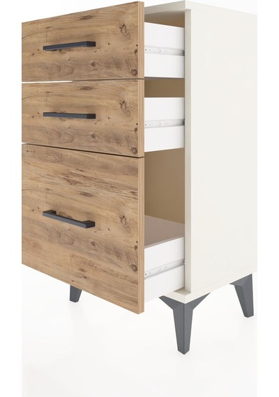 Arges Komodin 3 Çekmeceli 44x30x80 Aytaşı-çam Aytaşı