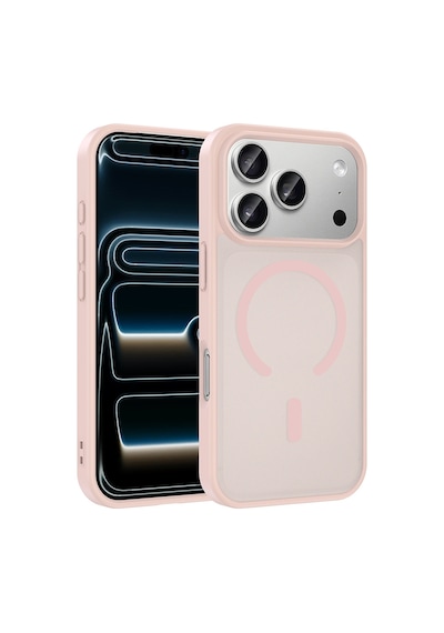 İphone 18 Pro Max Kılıf M-safe Şarj Özellikli Zore Babet Kapak - Pembe