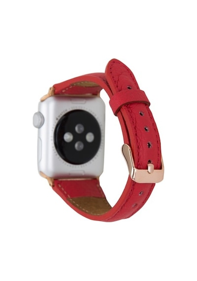Bouletta Watch Uyumlu Deri Kordon 42-44-45Mm Slim Erc2 Kırm
