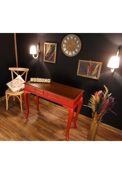 Wooding 100 Cm Çekmeceli Masif Kırmızı Ceviz Dresuar (548587886) Kırmızı