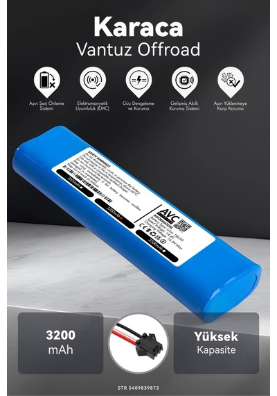 Karaca Vantuz Offroad 3200mah Robot Süpürge Bataryası K.k