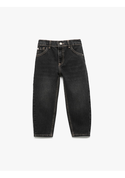 Koton Rahat Kesim Pamuklu Denim Pantolon Antrasit 6wmb40003td Antrasit