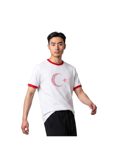 Sportive Türkiye Baskılı Unisex Beyaz Günlük Stil T-shirt 26du0003-byz