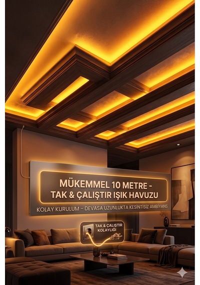 10 Metre Amber 220v Neon Led Şerit ,tak Çalıştır Set, Fişli Esnek Şerit Led, ,turuncu Led,mutfak,tezgah Ledi, Neon Led Şerit Işık ,ambiyans Işık Havuzu, Balkon, Teras Ve Ev İçin Dekoratif Led