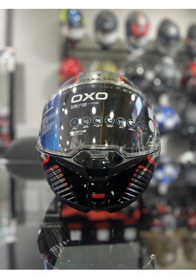Shark Oxo 180 Çene Açılır Kask Siyah Kırmızı