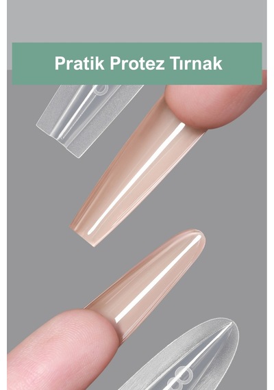 Dual Form Stiletto Oval Sandviç Tırnak Protez Tırnak Kalıp Üst From Stıletto-137