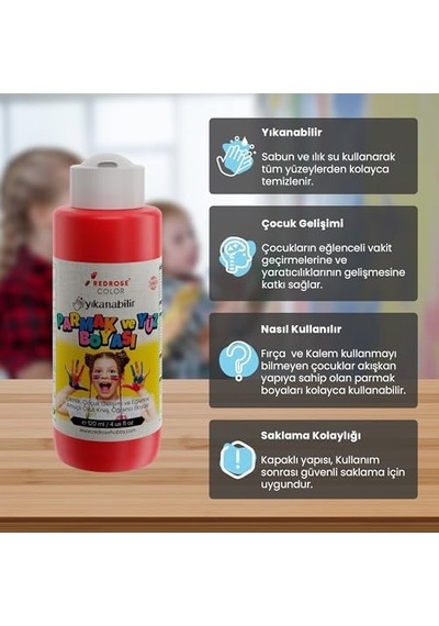 Kırmızı Parmak Boyası 120ml