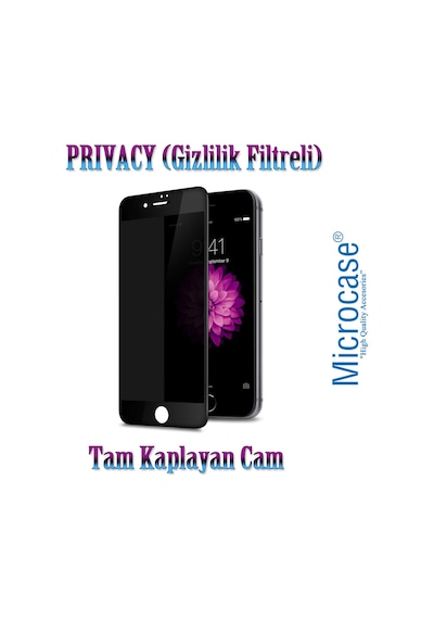 Apple Uyumlu   iPhone Se 2020 Privacy Gizlilik Filtreli Tam Kaplayan Cam - Siyah