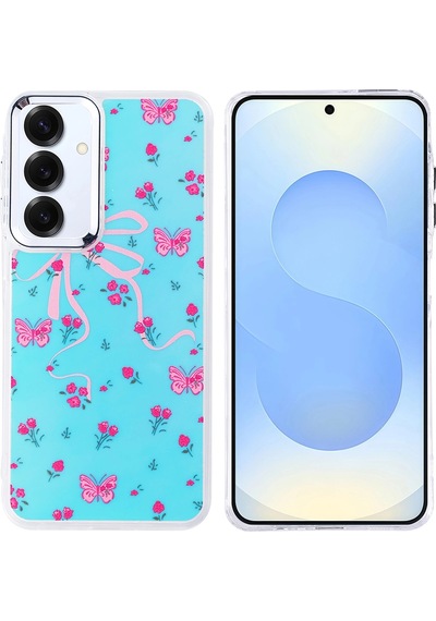 Samsung Uyumlu Galaxy S24 Plus Kılıf Airbag Tasarımlı Zore Hadra Kapak Kelebek